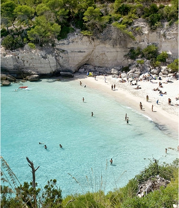 Aerial view of Cala Blanca Cala Blanca Menorca Apartments